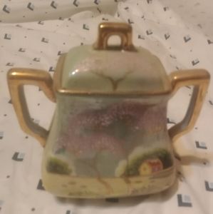 Vintage 1930's Hand Painted Japanese Sugar Jar!